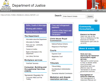 Tablet Screenshot of justice.tas.gov.au