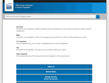 Tablet Screenshot of economicregulator.tas.gov.au