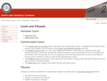 Tablet Screenshot of courts.tas.gov.au