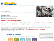 Tablet Screenshot of concessions.tas.gov.au
